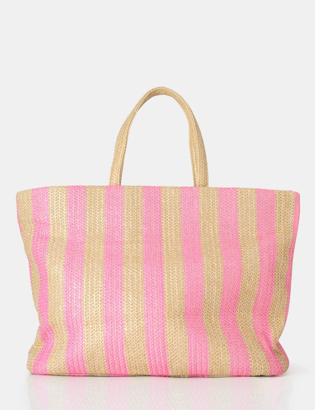 Public Desire The Nikki Stripe Canvas Top Handle Tote Bag Pink Store