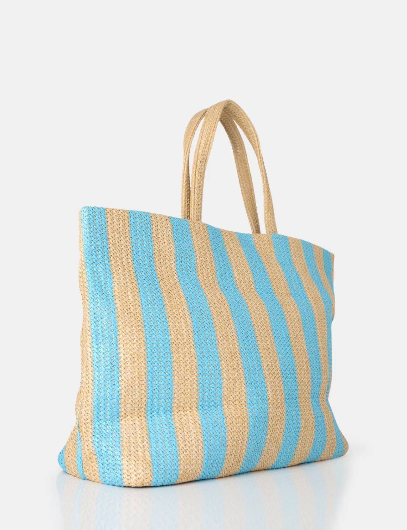 Public Desire The Nikki Stripe Canvas Top Handle Tote Bag Blue Best