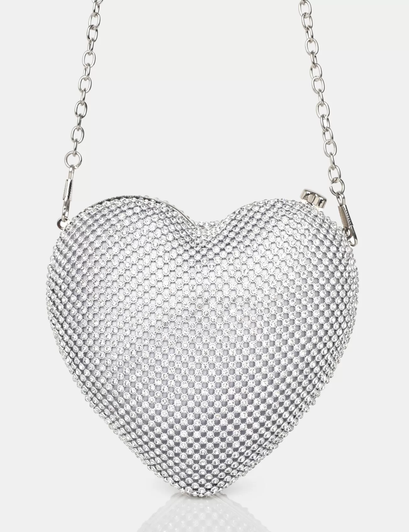 Public Desire The Ophelia Silver Diamante Clutch Bag Fashion