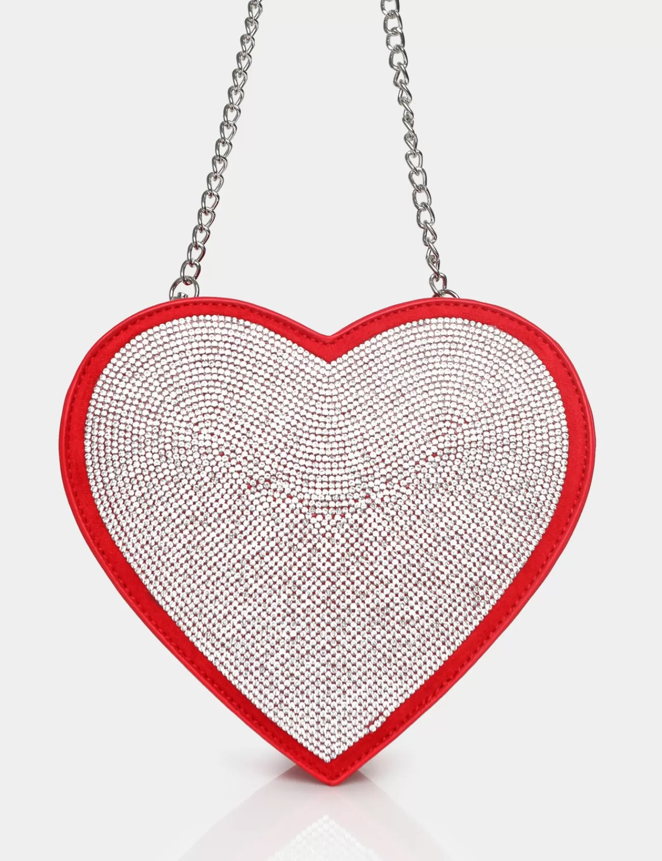 Public Desire The Phillippa Pu Diamante Bag Red Flash Sale