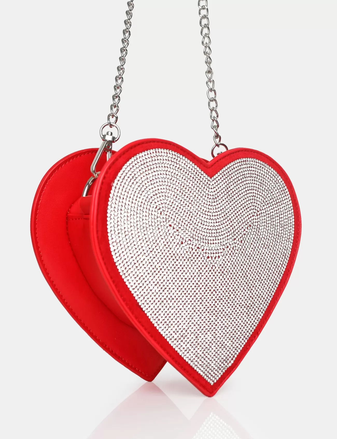 Public Desire The Phillippa Pu Diamante Bag Red Flash Sale