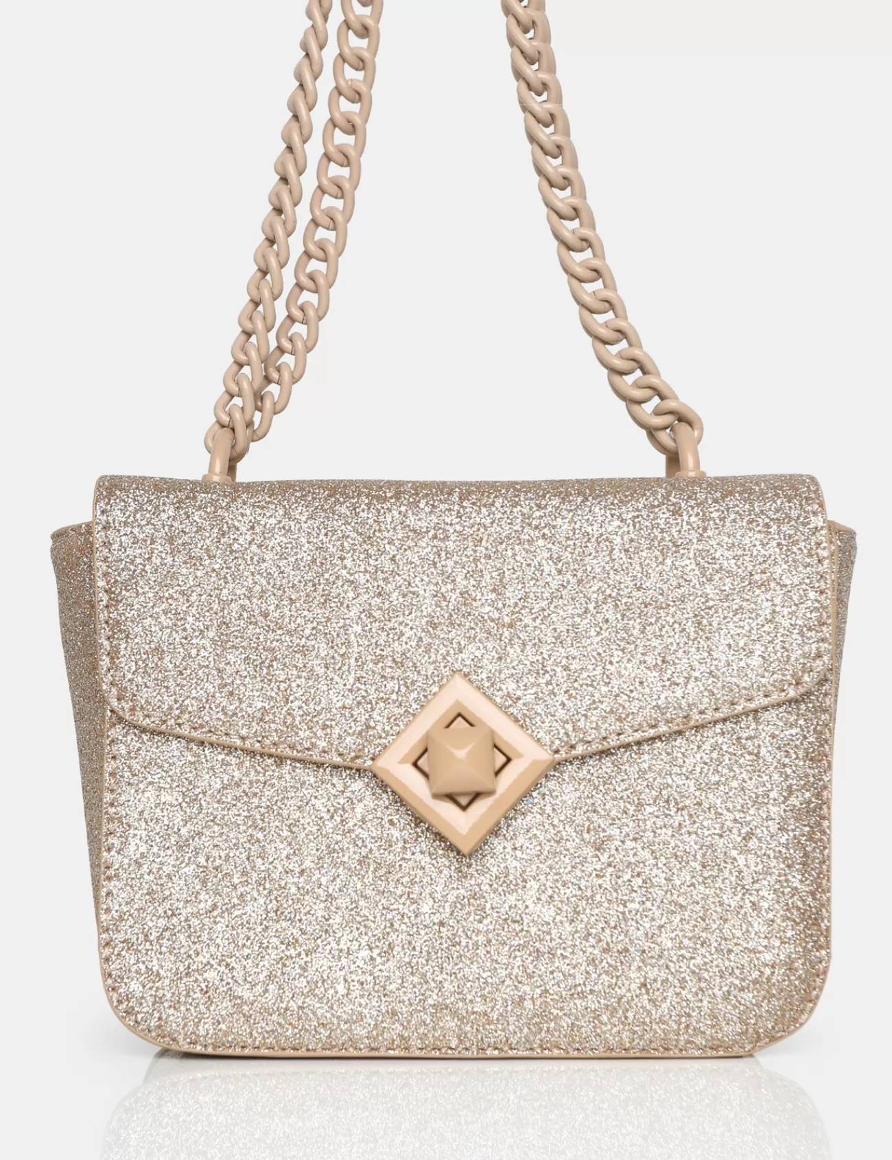 Public Desire The Pixie Glitter Bag Chain Detail Shoulder Bag Gold Store