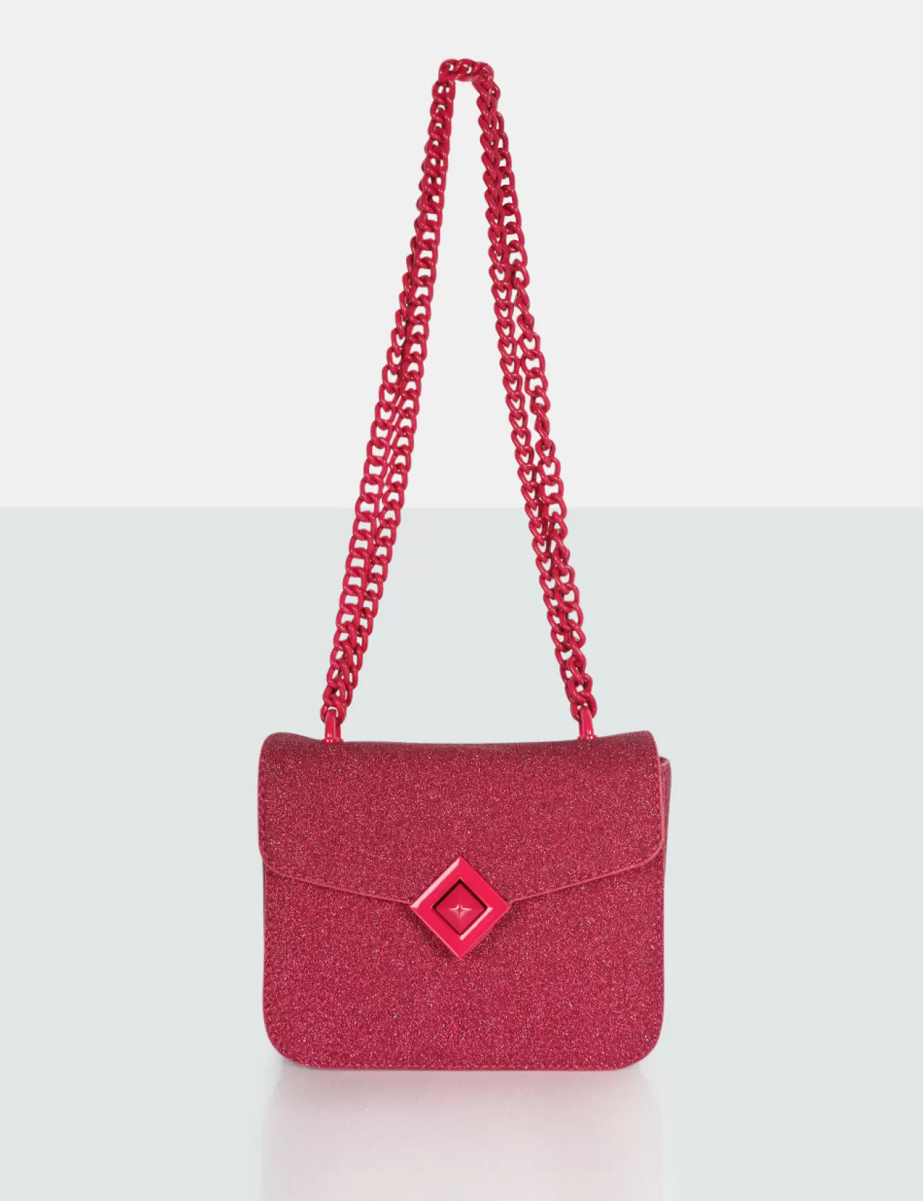Public Desire The Pixie Hot Glitter Bag Chain Detail Shoulder Bag Pink Online