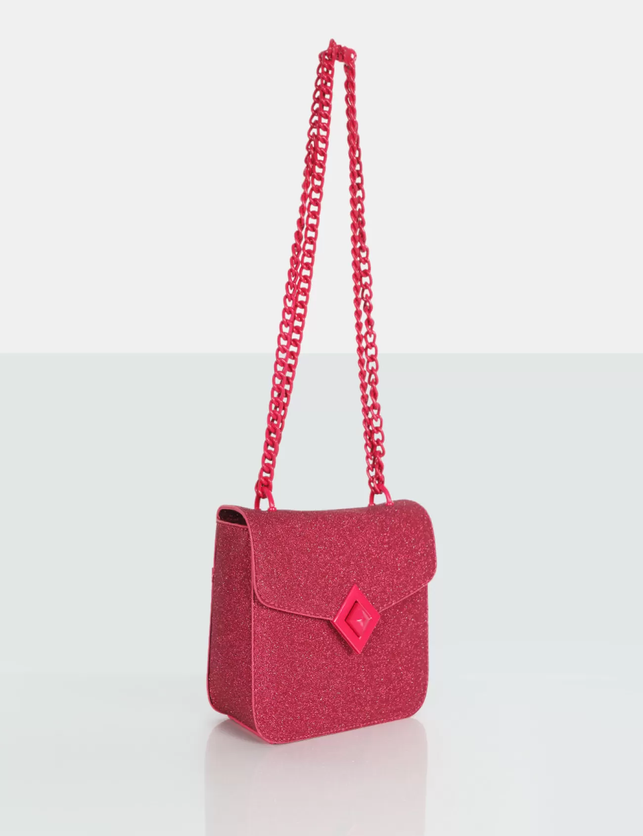 Public Desire The Pixie Hot Glitter Bag Chain Detail Shoulder Bag Pink Online