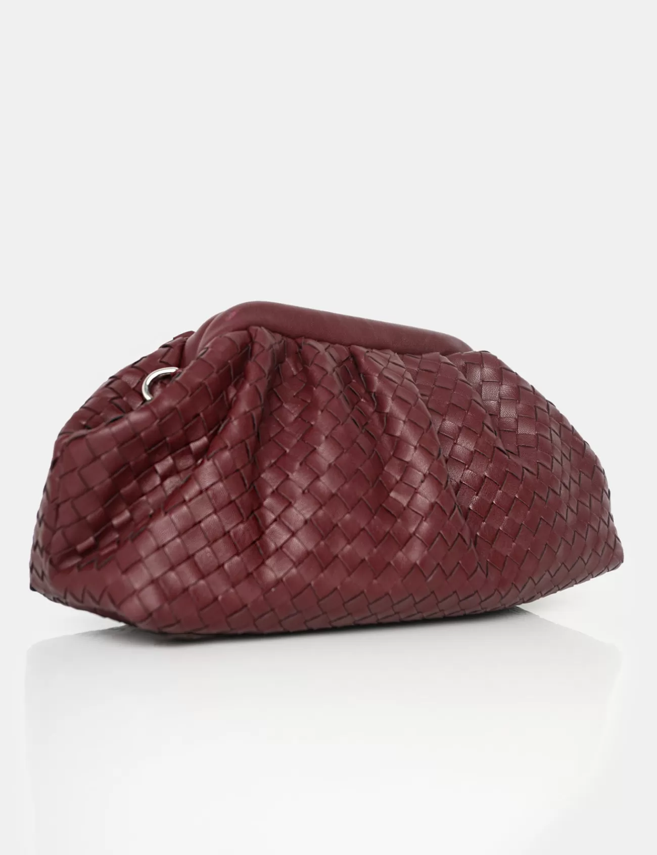 Public Desire The Project Woven Pu Clutch Bags Burgundy Outlet