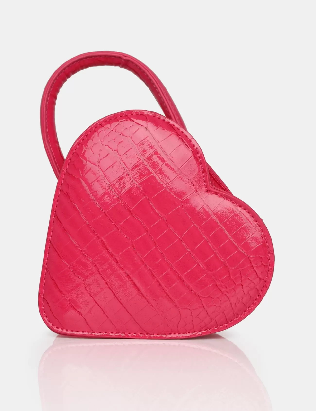 Public Desire The Roux Bright Croc Heart Grab Bag Pink Best