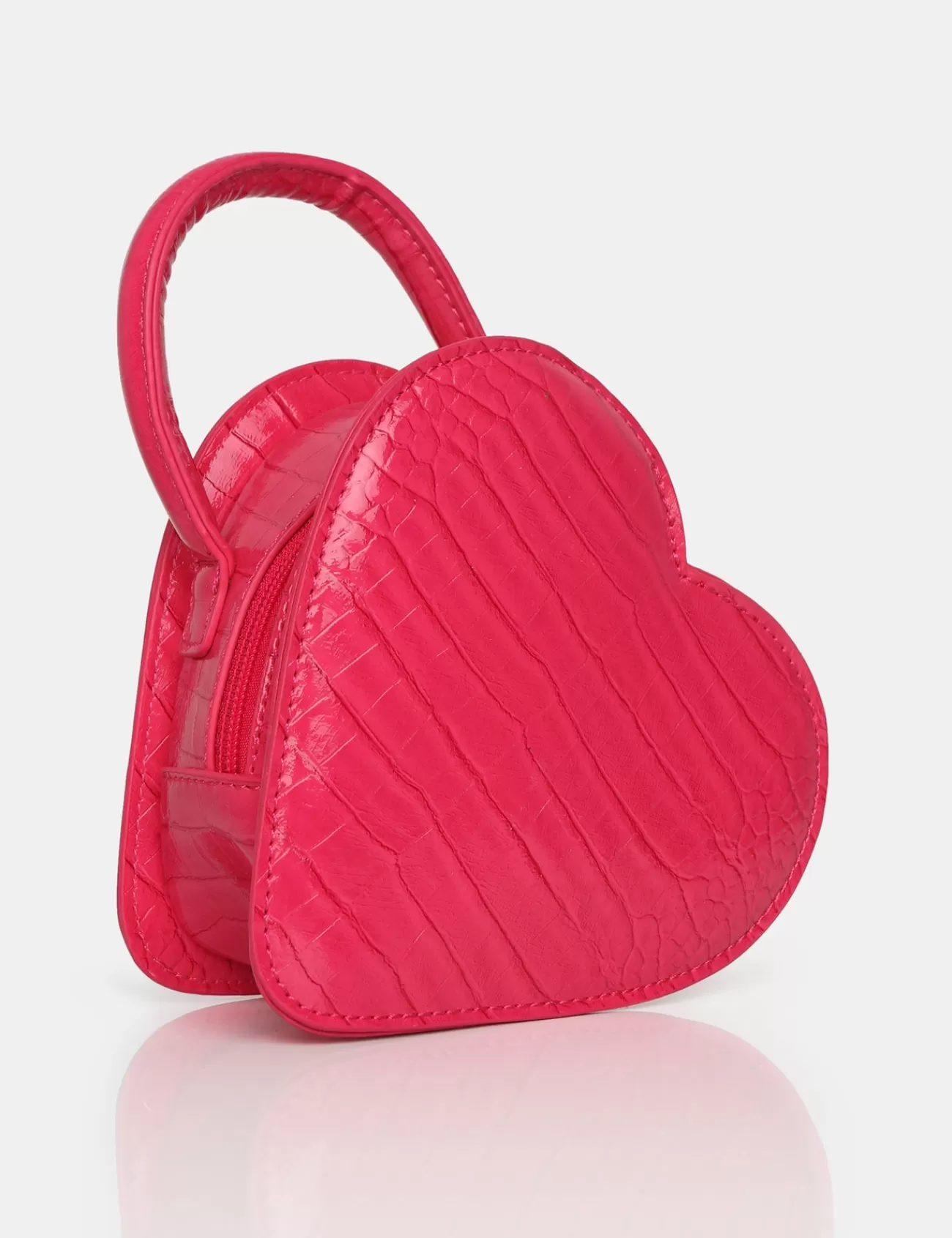 Public Desire The Roux Bright Croc Heart Grab Bag Pink Best