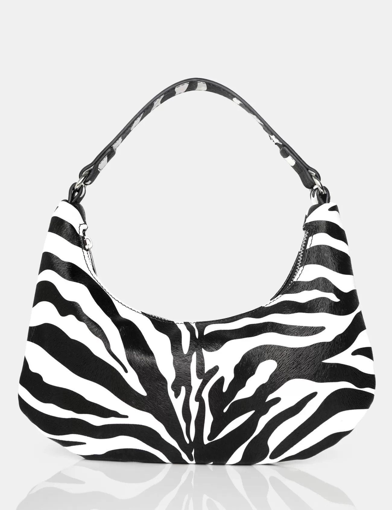 Public Desire The Shiloh Zebra Pu Shoulder Bag Monochrome Clearance