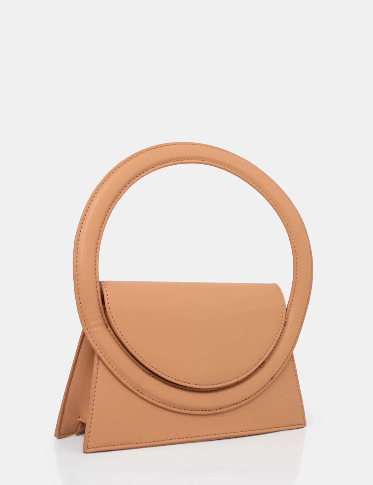 Public Desire The Top Handle Pu Circlur Handle Grab Bag Tan Online