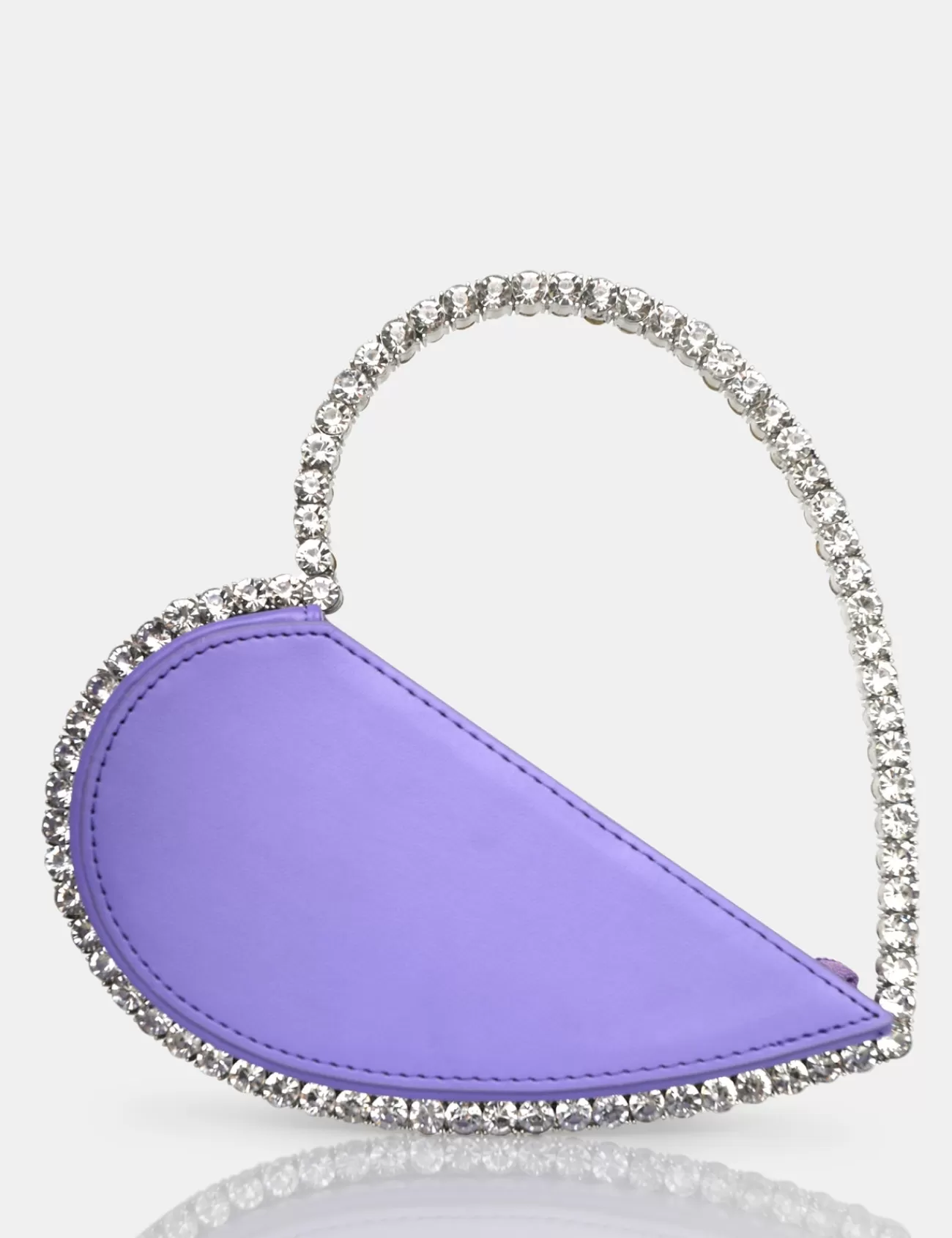 Public Desire The Zee Diamante Love Heart Grab Bag Lilac Hot
