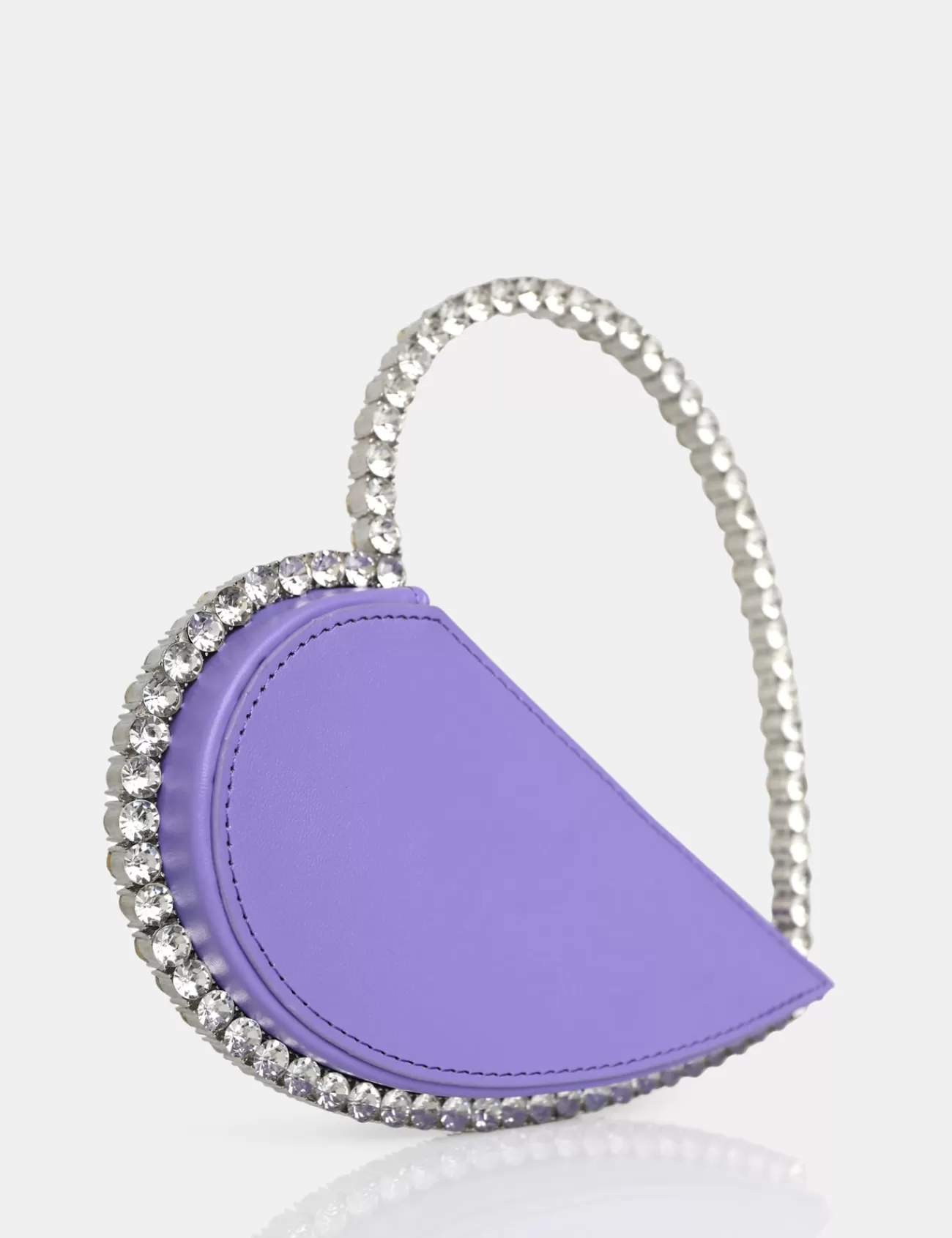 Public Desire The Zee Diamante Love Heart Grab Bag Lilac Hot