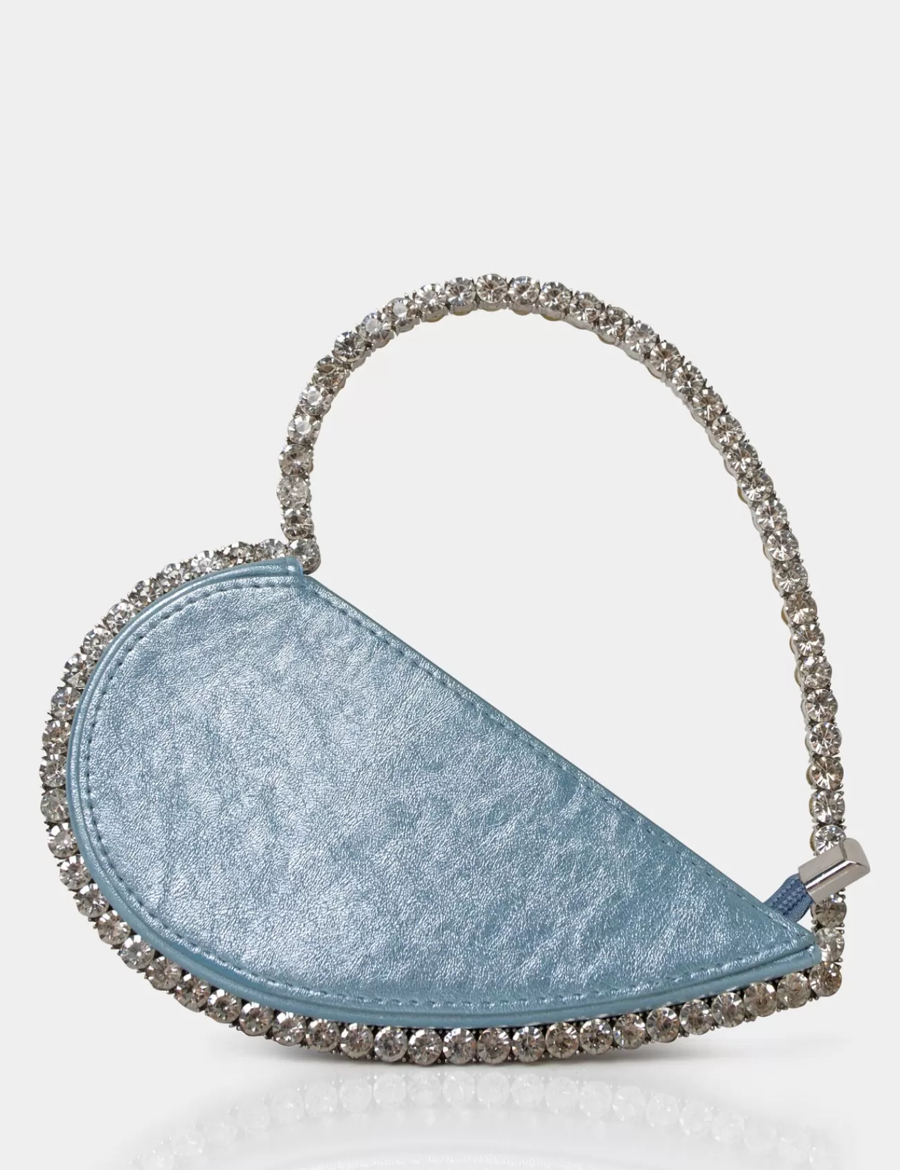 Public Desire The Zee Ice Blue Metallic Diamante Love Heart Grab Bag Sale