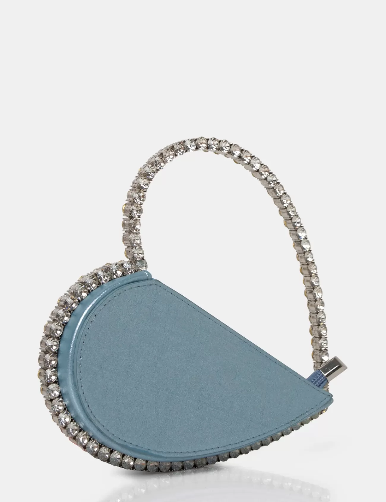 Public Desire The Zee Ice Blue Metallic Diamante Love Heart Grab Bag Sale