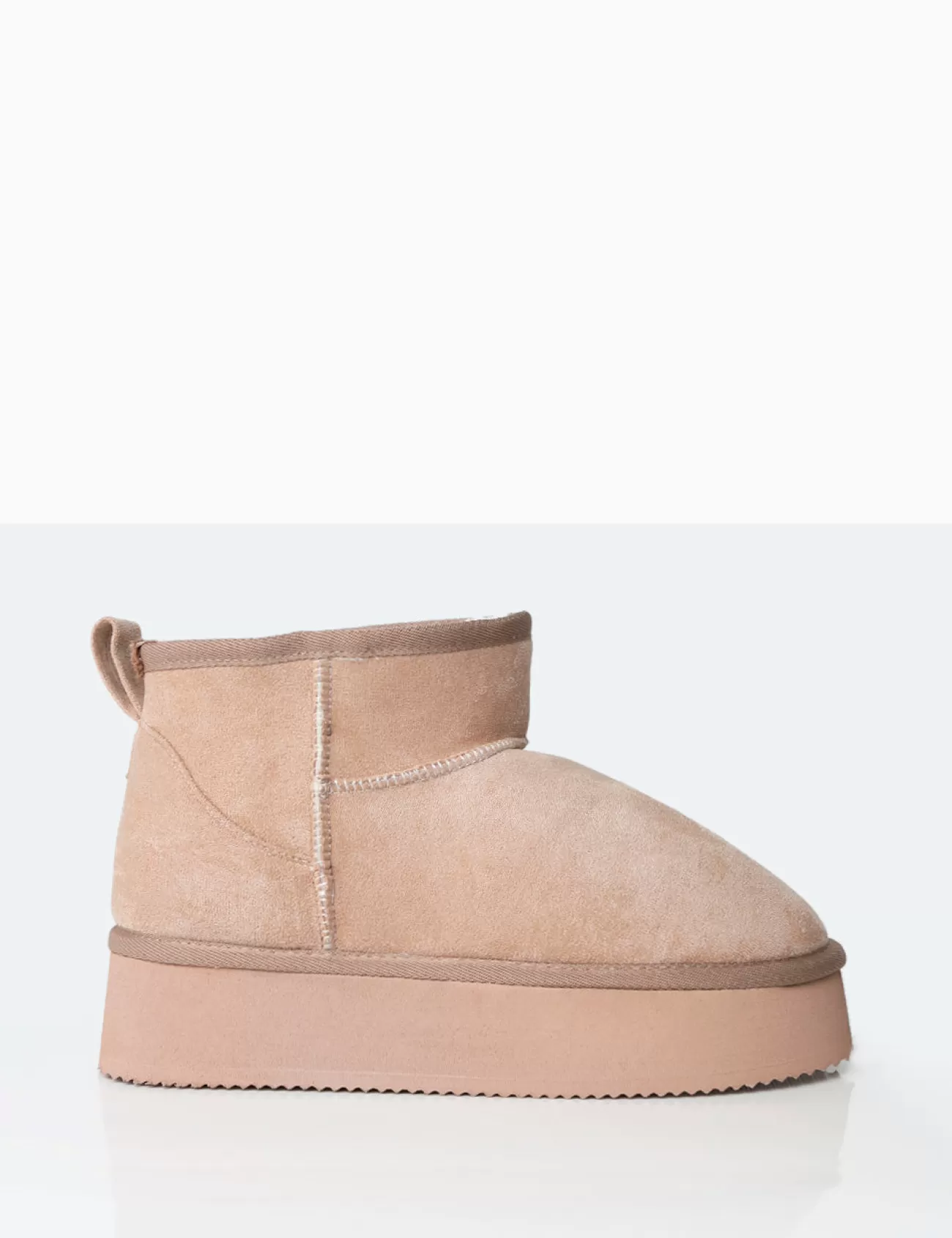 Public Desire Theo Beige Faux Suede Ultra Mini Ankle Platform Boots Best
