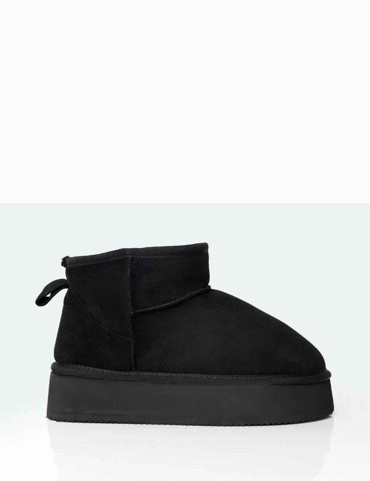Public Desire Theo Black Faux Suede Ultra Mini Ankle Platform Boots Online