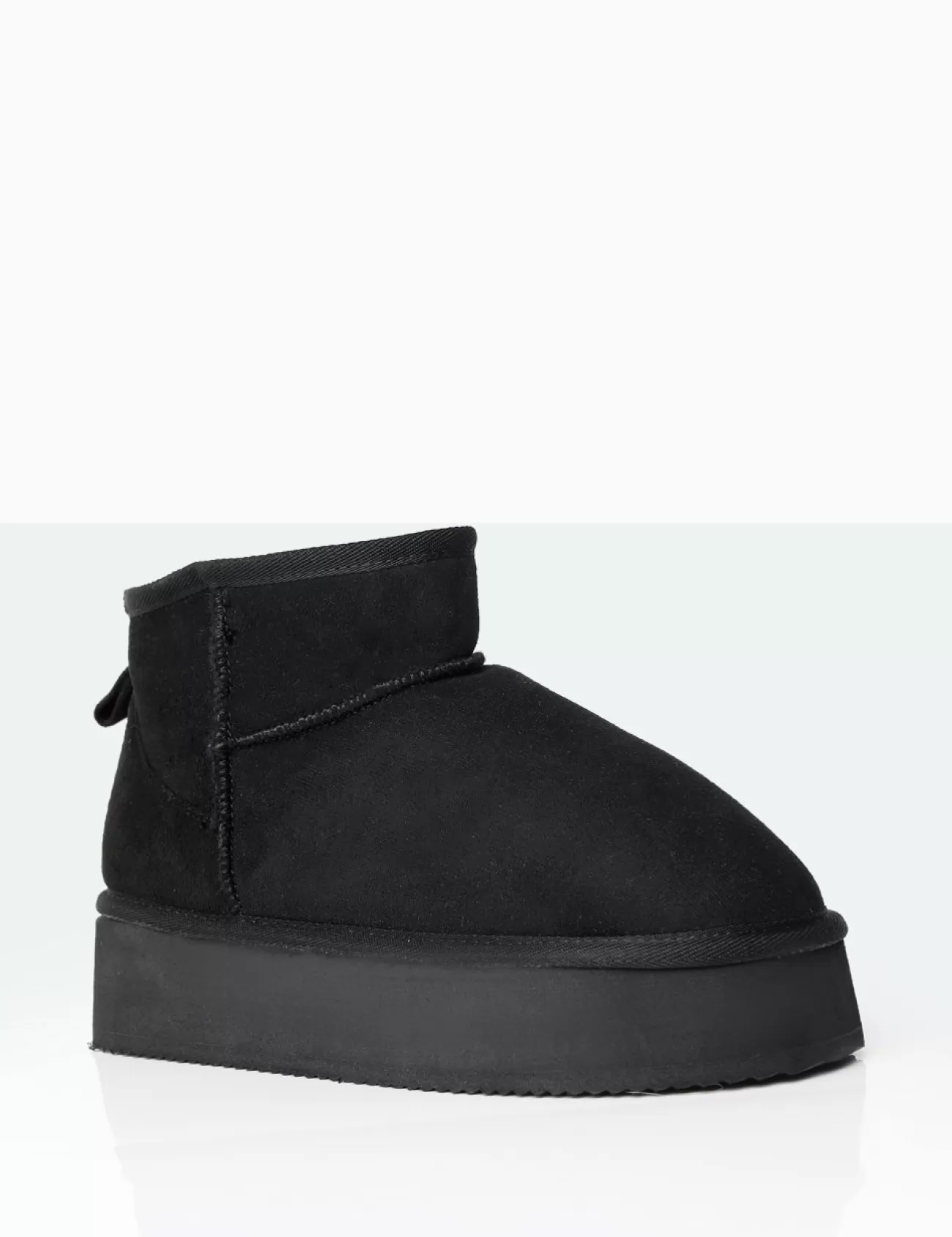 Public Desire Theo Black Faux Suede Ultra Mini Ankle Platform Boots Online