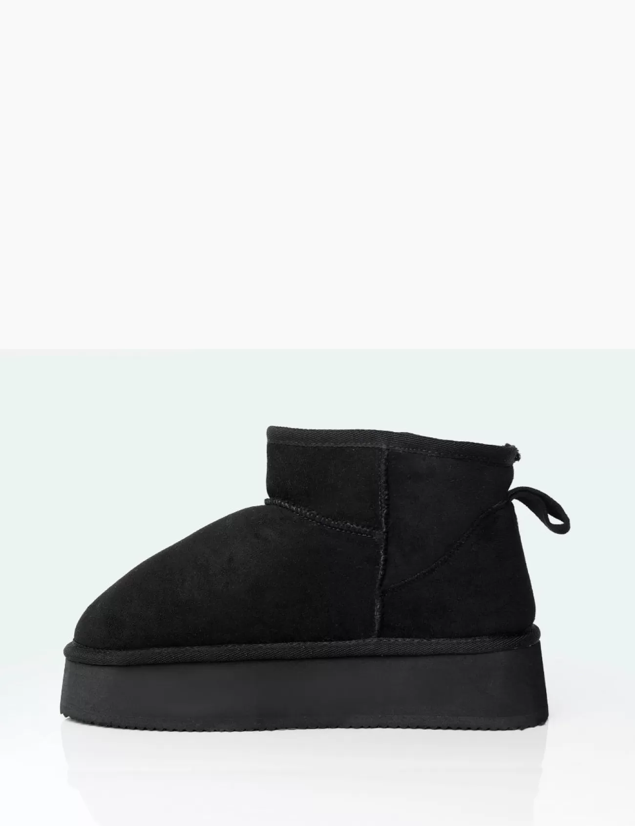 Public Desire Theo Black Faux Suede Ultra Mini Ankle Platform Boots Online