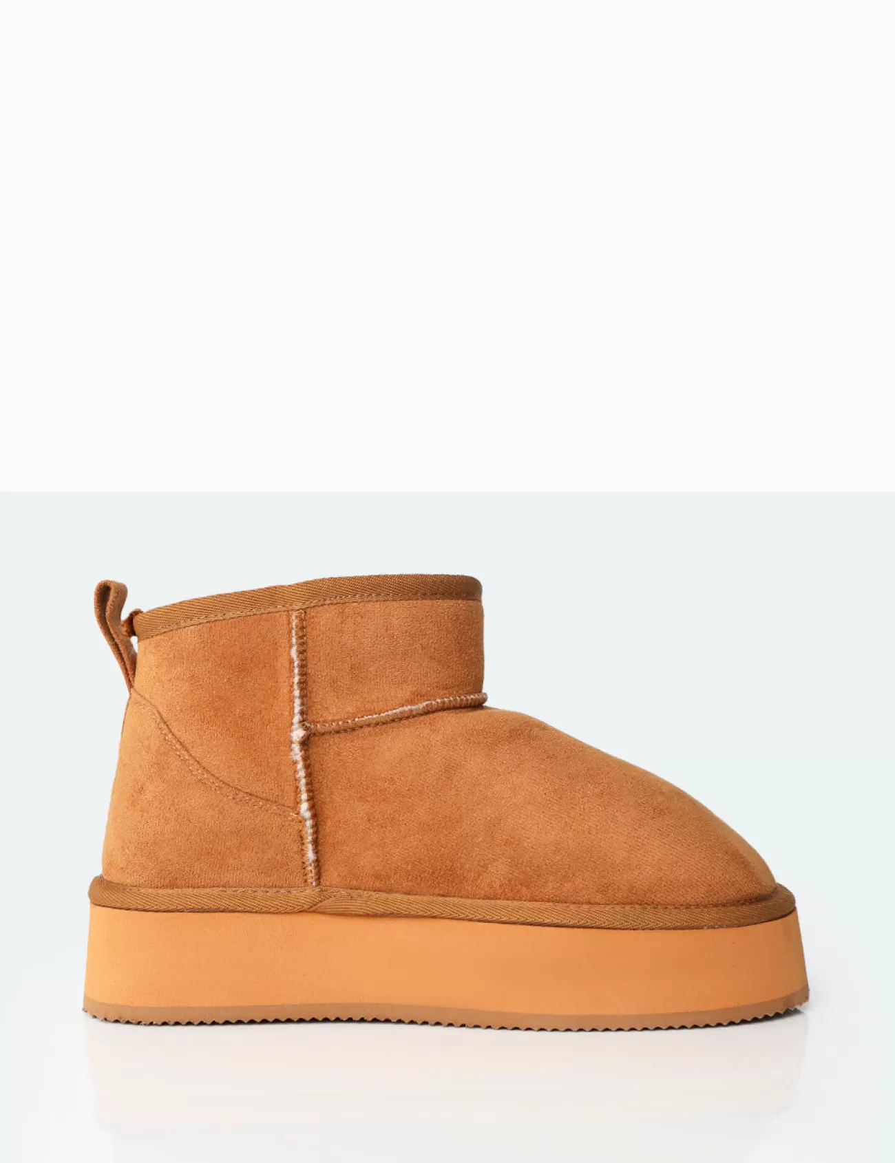 Public Desire Theo Chestnut Brown Faux Suede Ultra Mini Ankle Platform Boots Best