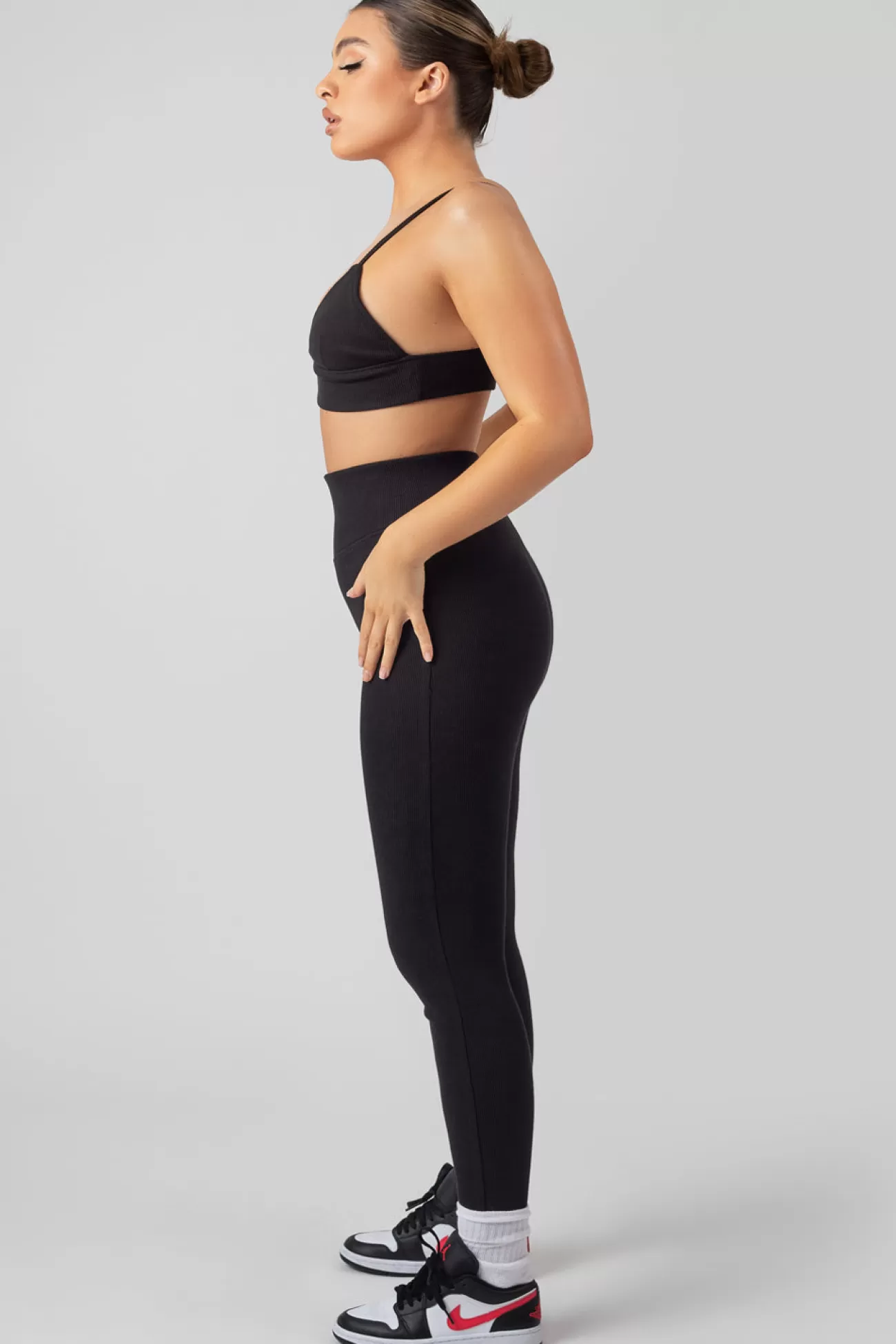 Public Desire Thick Waistband Ribbed Leggings Black Best