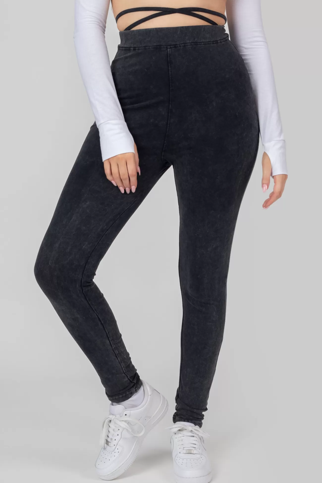 Public Desire Tie Waist Leggings Acid Wash Best