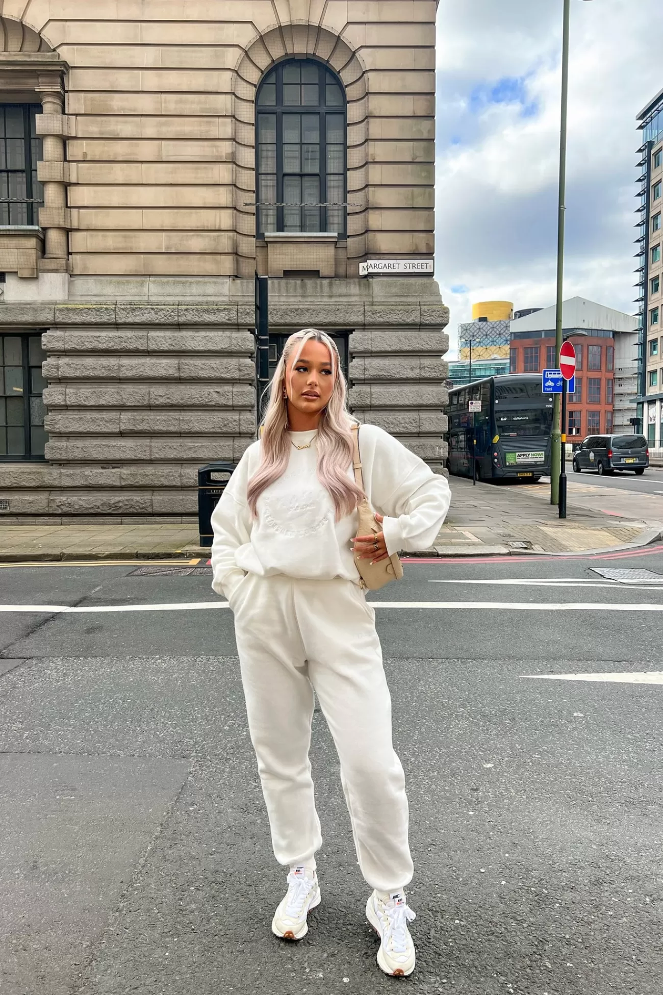 Public Desire Tonal Embroidery Joggers Ecru Store