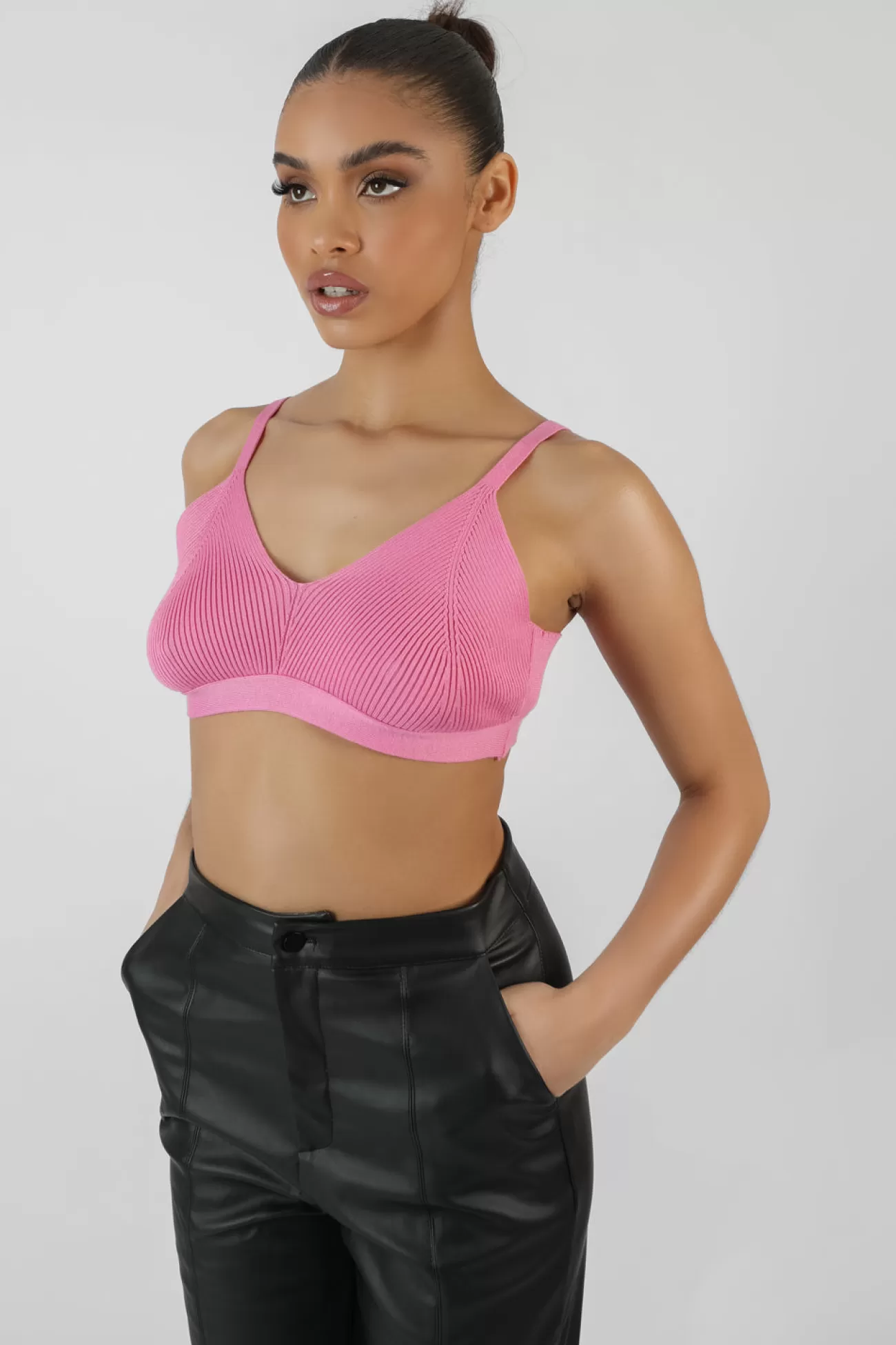 Public Desire Triangle Knitted Bralet Pink Best Sale