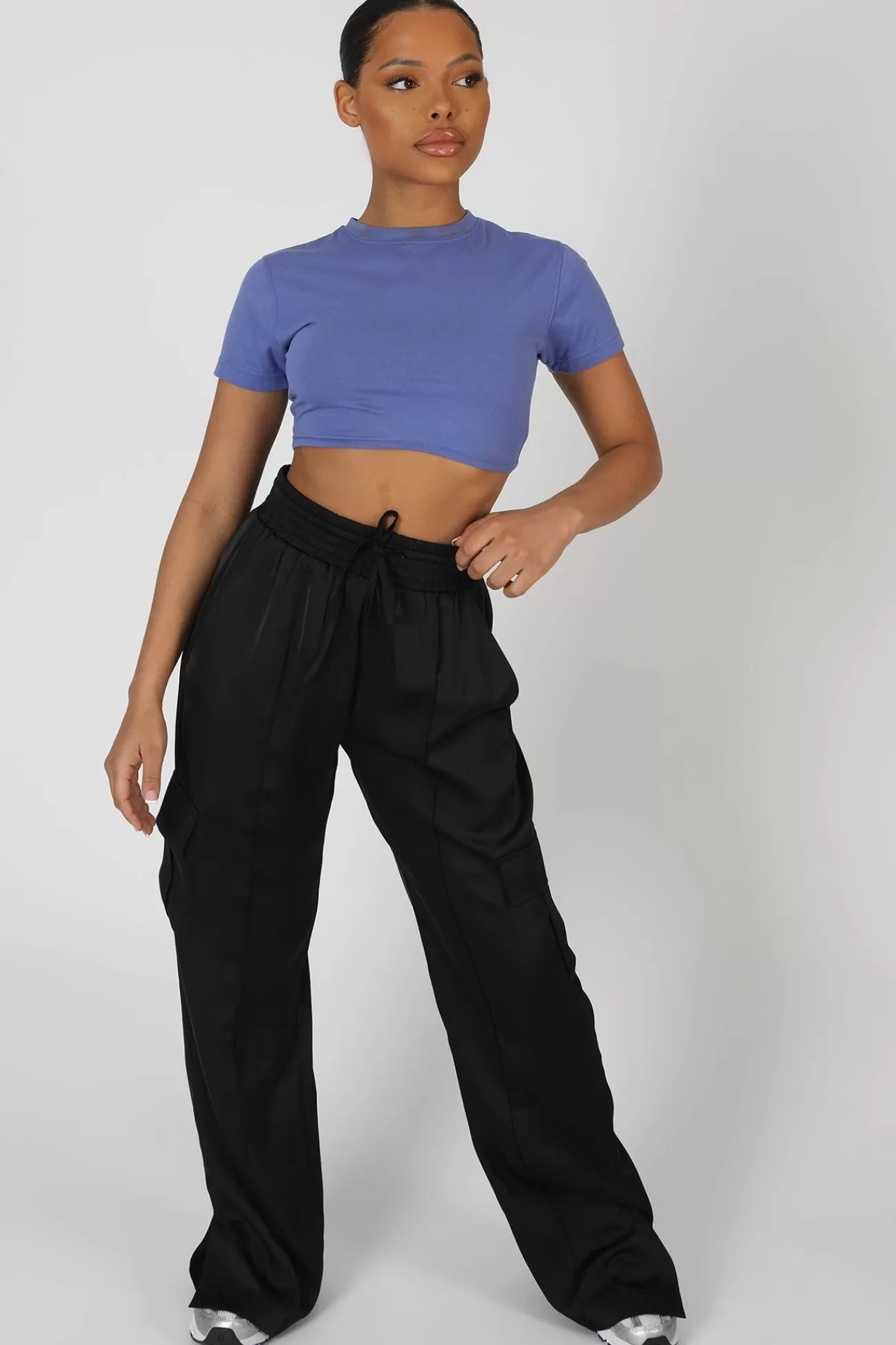 Public Desire Ultimate Short Sleeve Underbust T-Shirt Purple Outlet