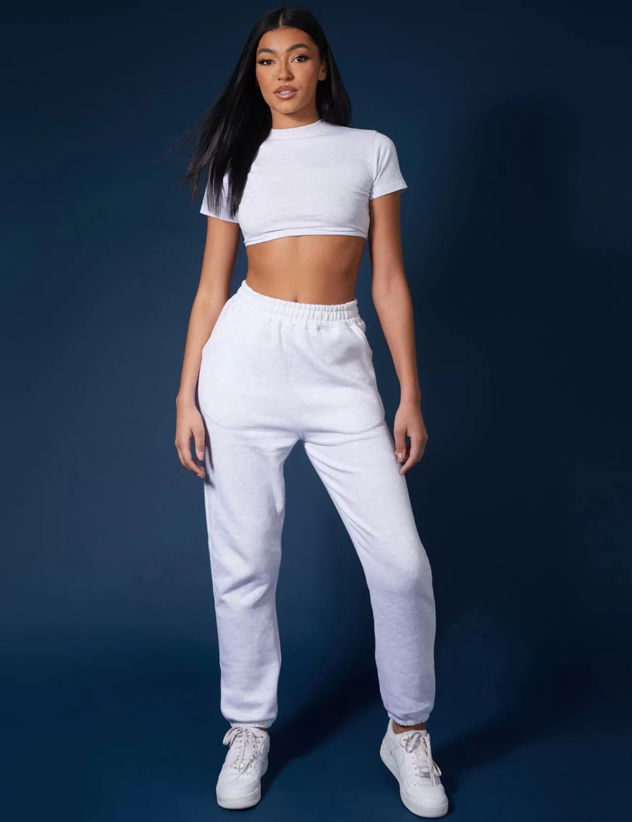 Public Desire Ultimate Short Sleeve Underbust T-Shirt Marl Oatmeal Cheap