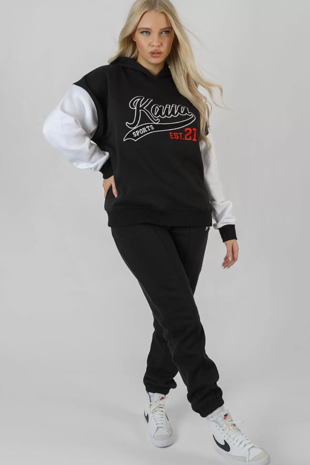Public Desire Varsity Seam Front 90's Joggers Black Cheap