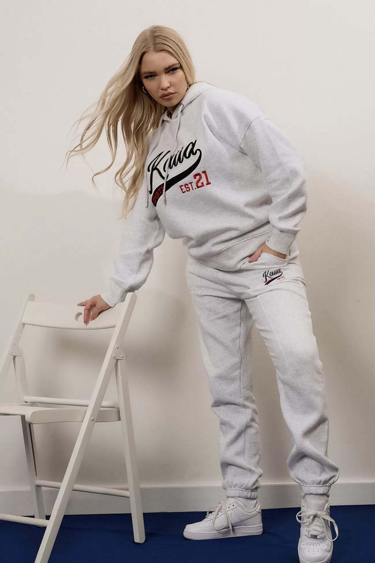 Public Desire Varsity Seam Front 90's Joggers Marl Oatmeal Cheap