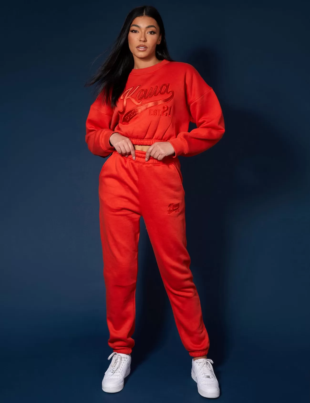 Public Desire Varsity Tonal 90's Joggers Flame Red Cheap