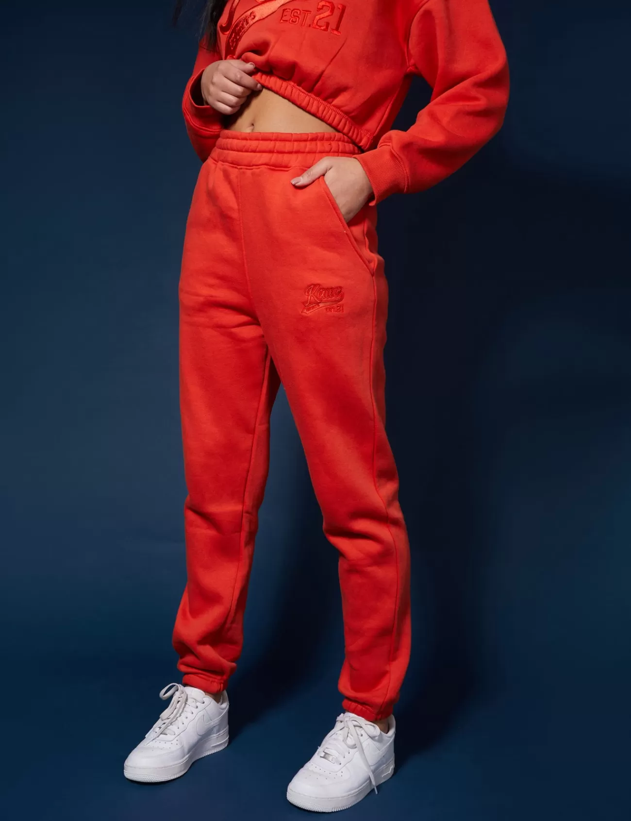 Public Desire Varsity Tonal 90's Joggers Flame Red Cheap
