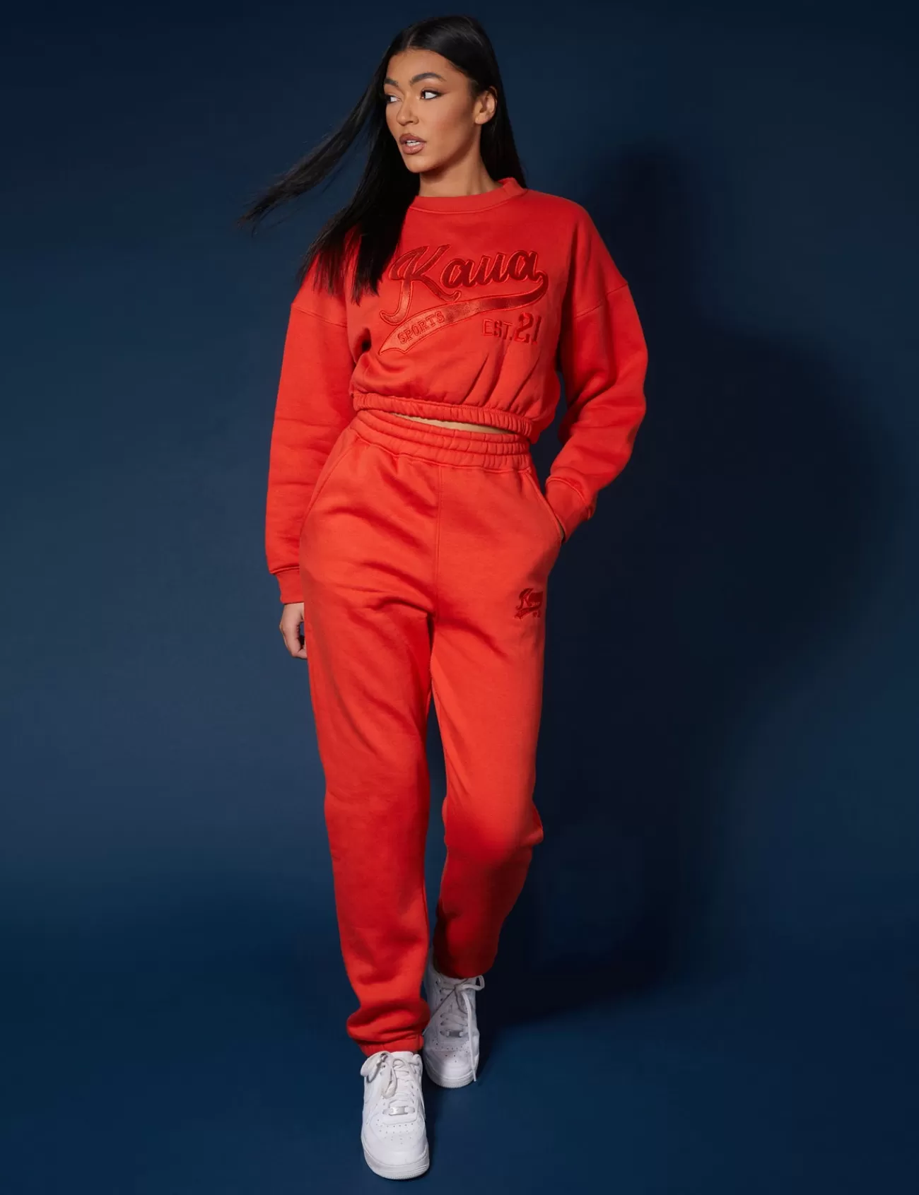 Public Desire Varsity Tonal Sweatshirt Flame Red Online