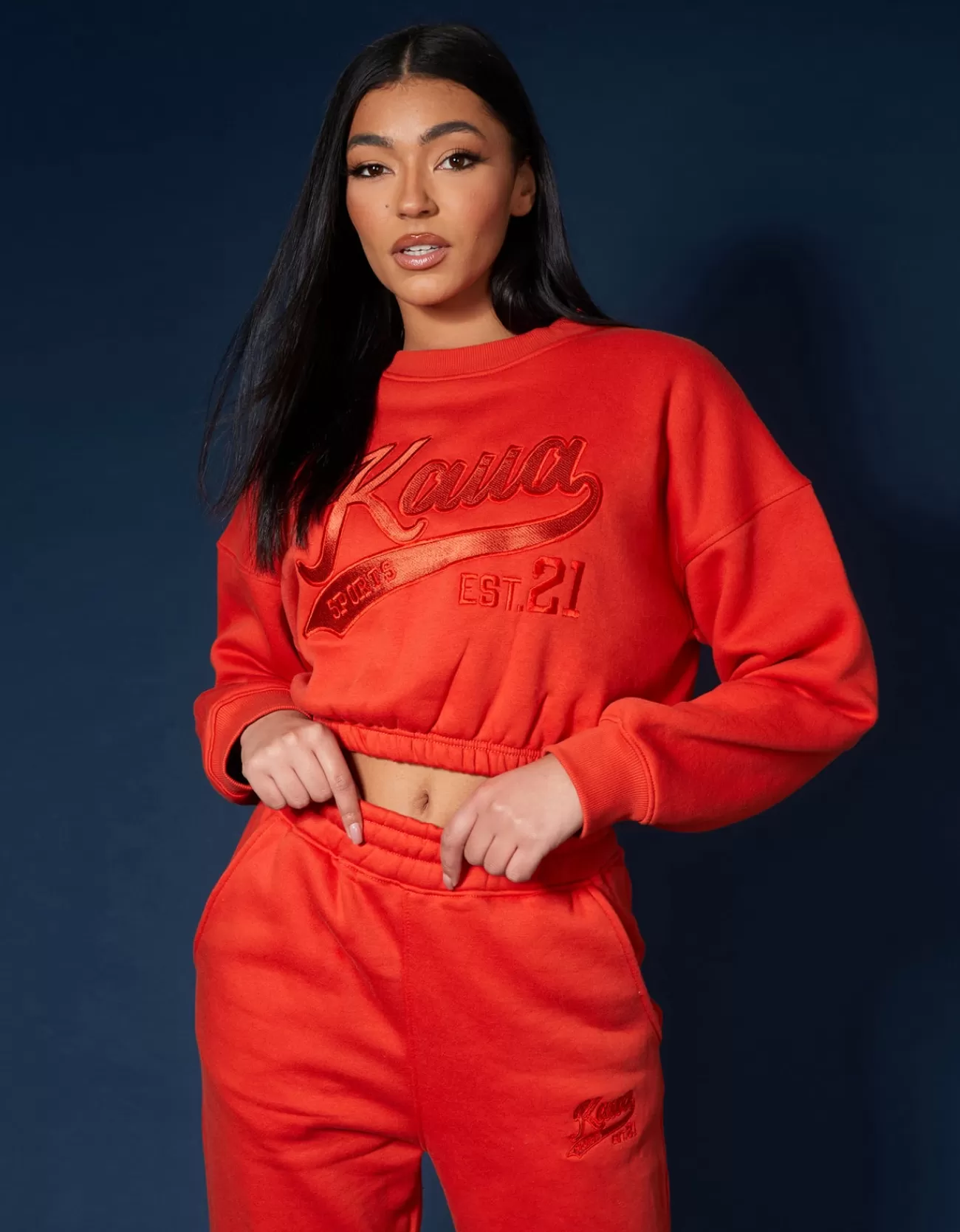 Public Desire Varsity Tonal Sweatshirt Flame Red Online